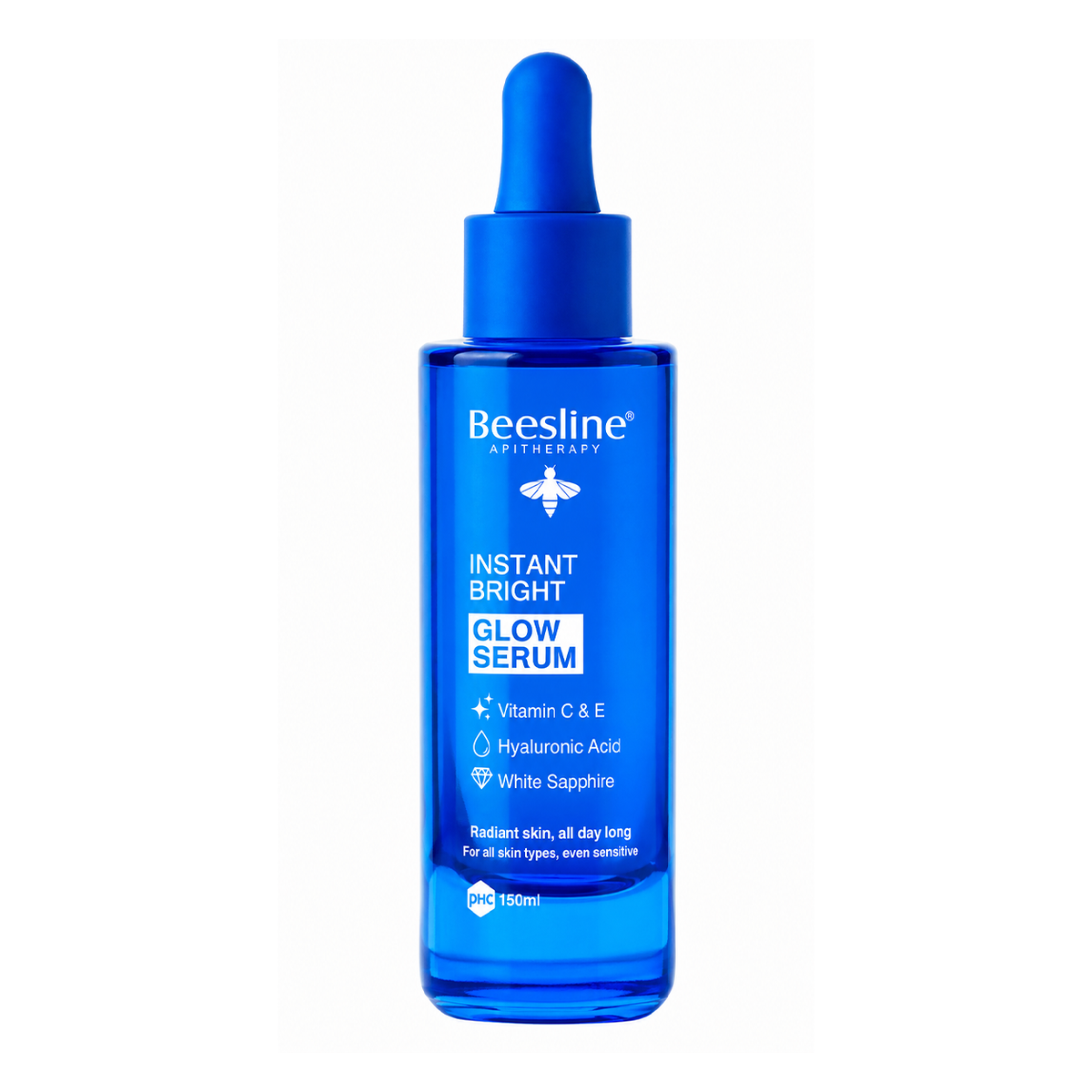 Beesline Instant Bright Glow Serum with Vitamins C & E, Hyaluronic Acid & White Sapphire