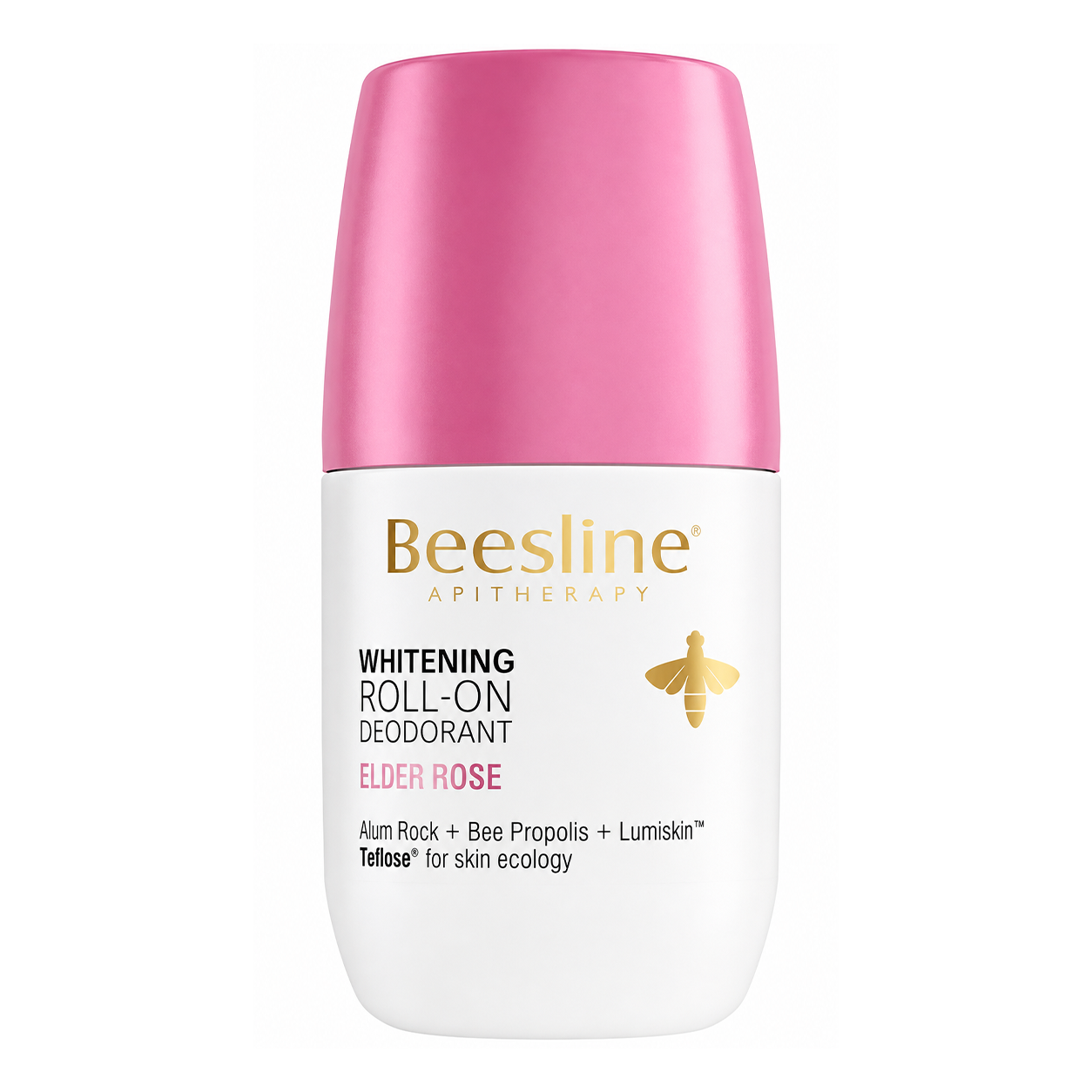 Beesline Whitening Roll-On Deodorant Rose Scent 48h Protection (50ml) – Delicate Floral Brightening Antiperspirant