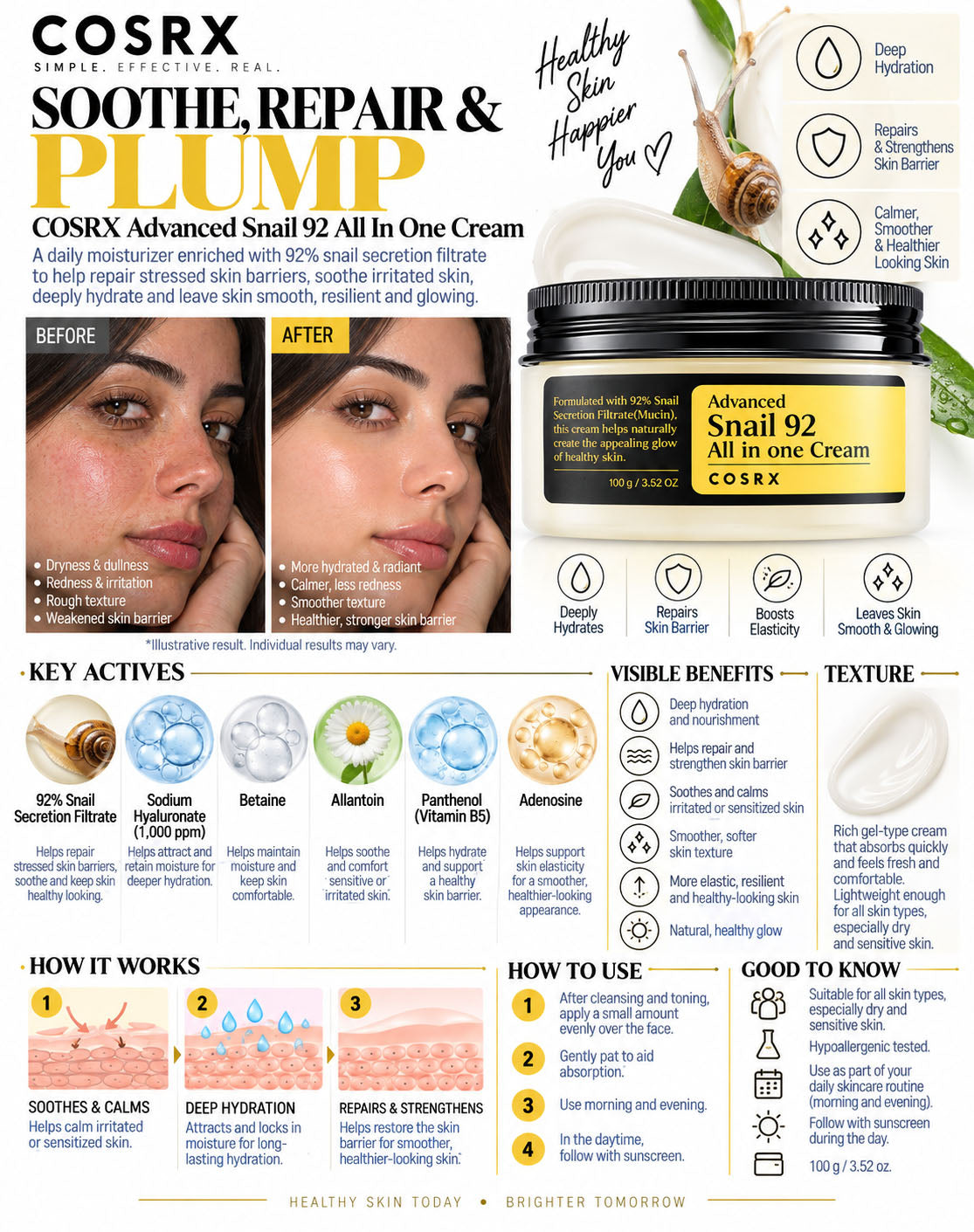 COSRX Advanced Snail 92 All In One Cream - 100 g