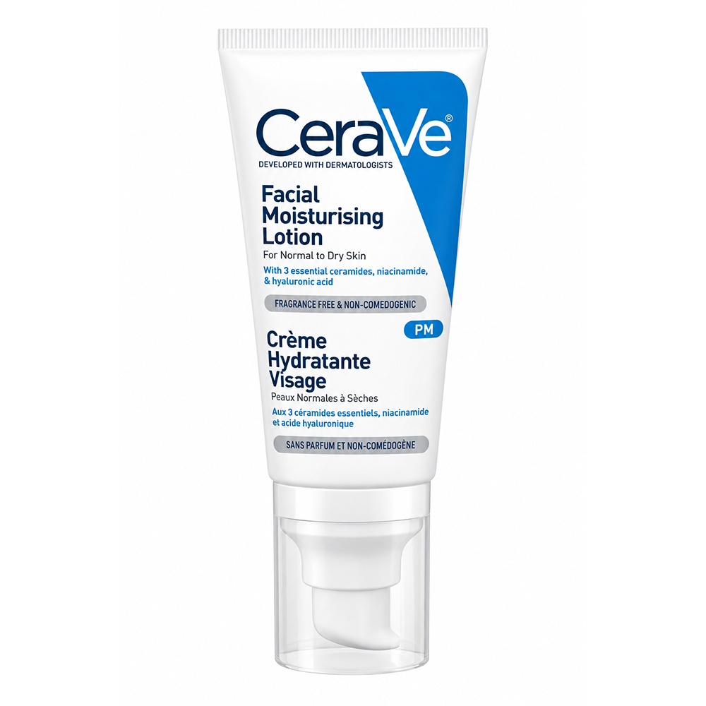 CeraVe PM Facial Moisturising Lotion For Normal to Dry Skin - 52 ml