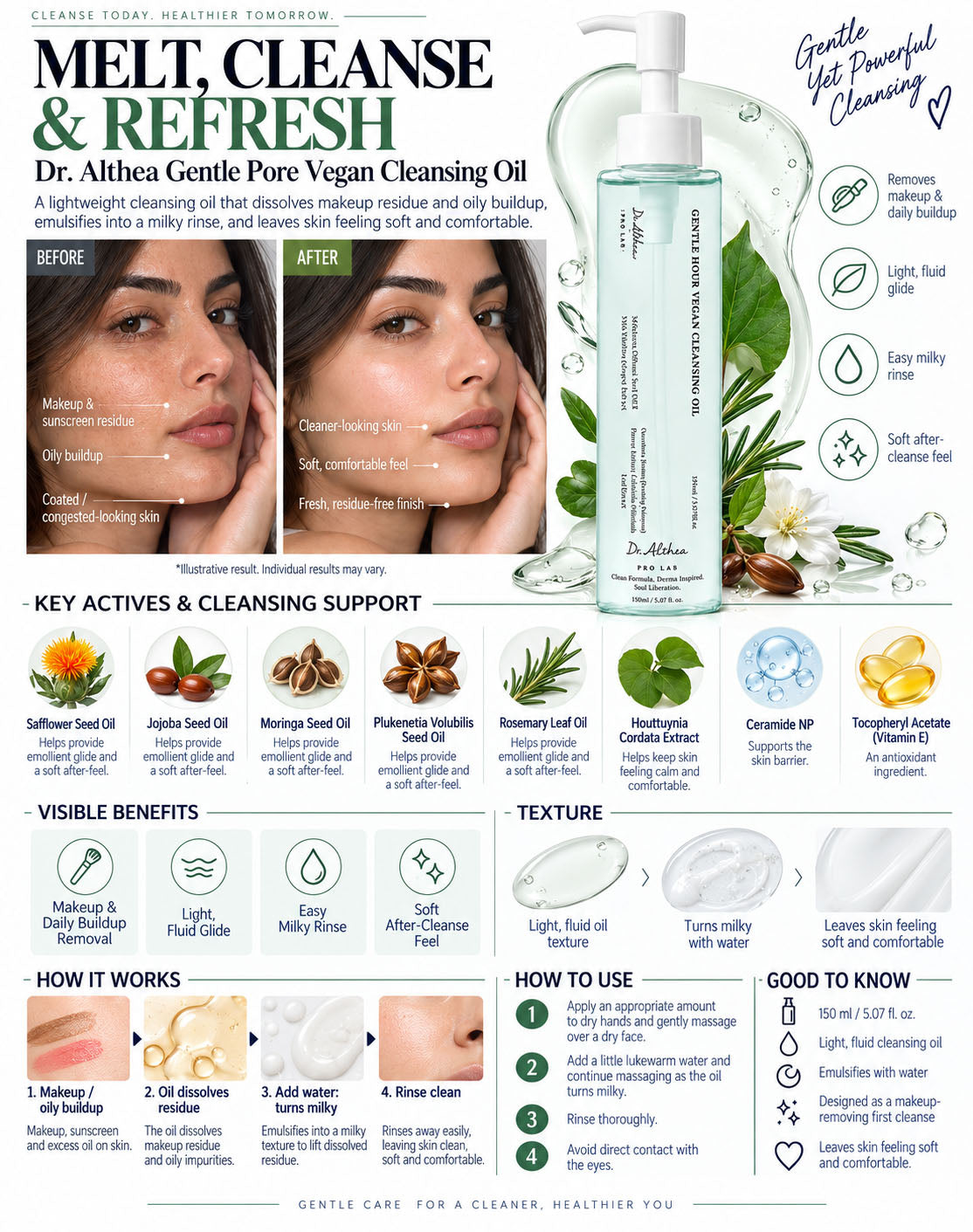 Dr. Althea Gentle Pore Vegan Cleansing Oil - 150 ml