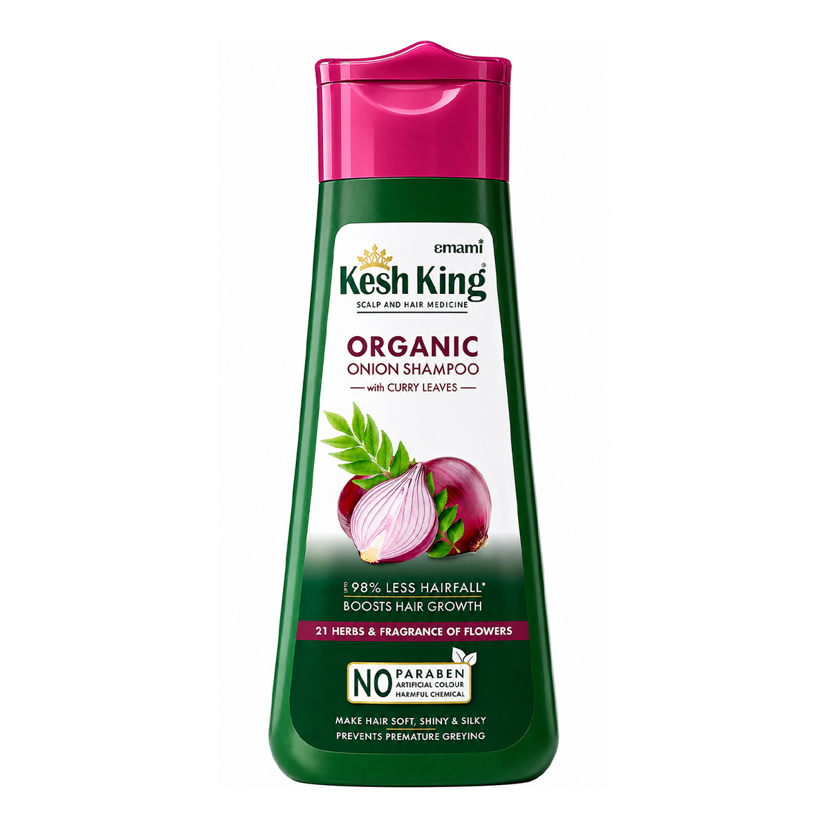 Emami Kesh King Organic Onion Shampoo with Curry Leaves & 21 Herbs