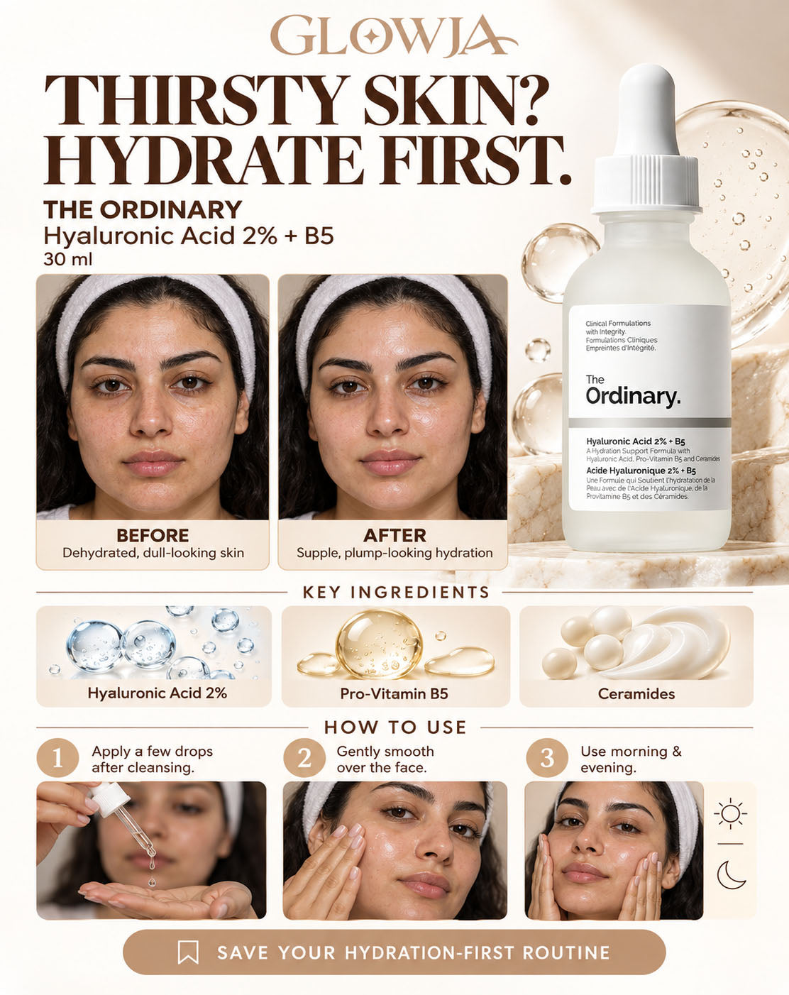 The Ordinary Hyaluronic Acid 2% + B5 Serum (30ml) – Deep Hydrating Face Serum