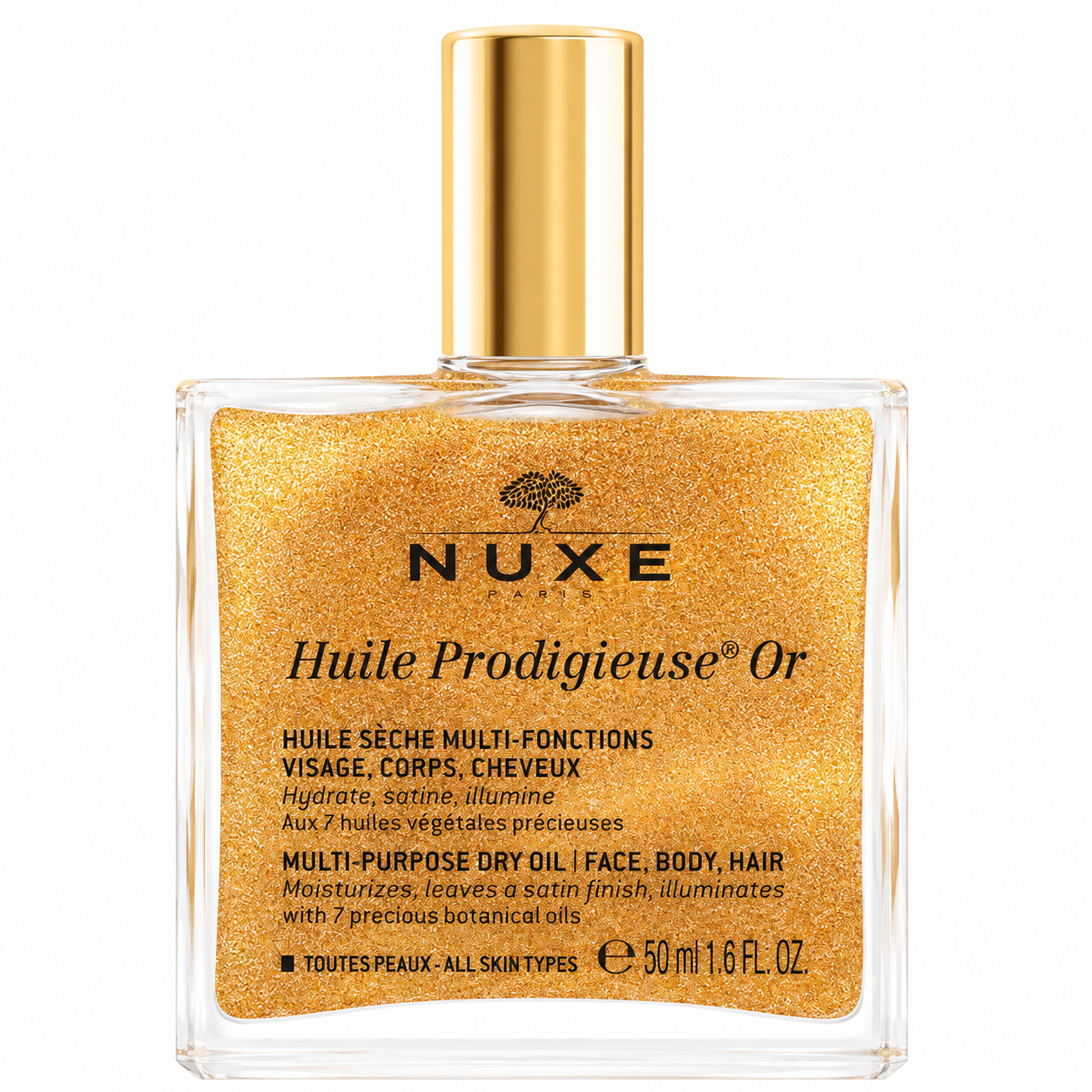 Nuxe Huile Prodigieuse Or Golden Shimmer Multi-Purpose Dry Oil (50ml) – Face, Body & Hair Glow