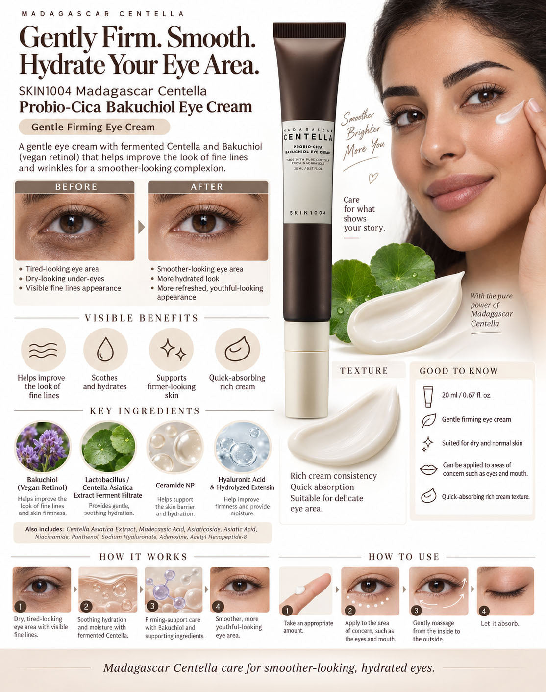 SKIN1004 Madagascar Centella Probio-Cica Bakuchiol Eye Cream 20ml