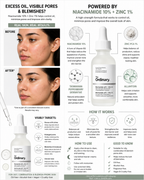 The Ordinary Niacinamide 10% + Zinc 1% Serum 30ml - Oil Control Pore Minimizing Face Serum